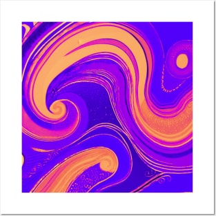 Watercolor Swirl Pattern Posters and Art